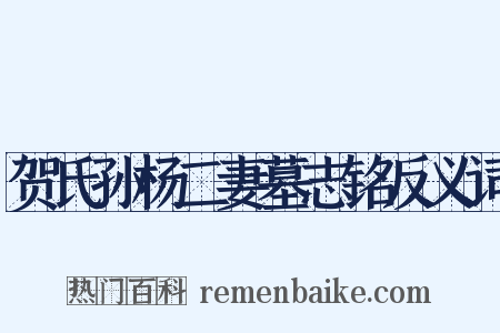 贺氏孙杨二妻墓志铭反义词是什么意思的图片